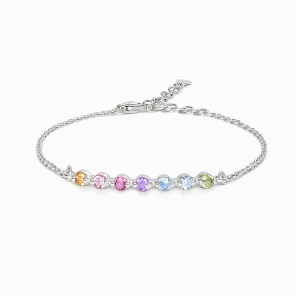Pastel Rainbow Gemstone Bracelet | Vianne Jewellery | Sterling Silver Vianne Jewellery