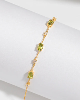Peridot Bracelet | 18k Gold Vermeil | Natural Gemstones with Simulated Diamonds Vianne Jewellery