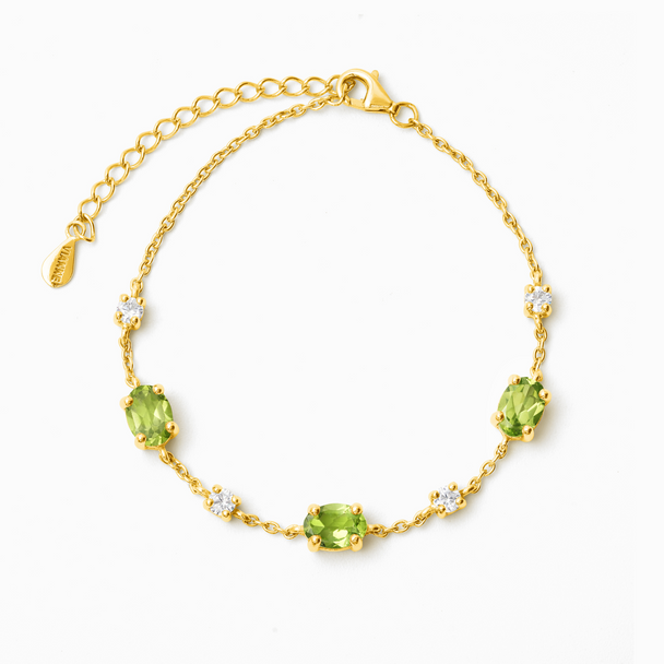 Peridot Bracelet in 18k Gold Vermeil Vianne Jewellery