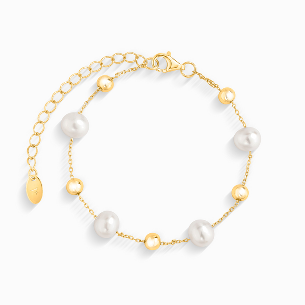 Pearl Bracelet in 18k Gold Vermeil Vianne Jewellery