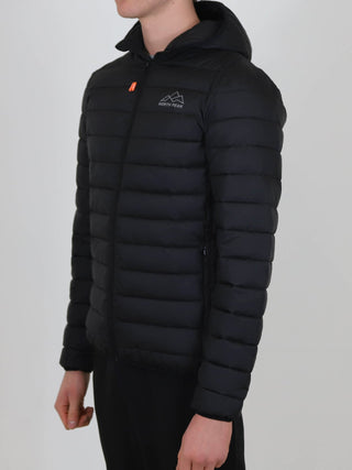 Black Winter Steep Padded Jacket with hood and insulation for outdoor warmth and style