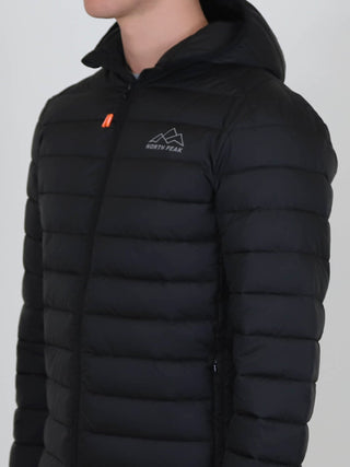 Black North Peak Winter Steep Padded Jacket with hood for outdoor warmth and comfort