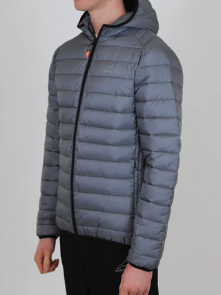 Grey Winter Steep Padded Jacket with hood and zip front for outdoor warmth and style
