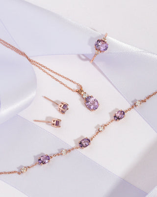 Mini Set 2 - Amethyst Jewellery Set in 18k Rose Gold Vermeil Vianne Jewellery