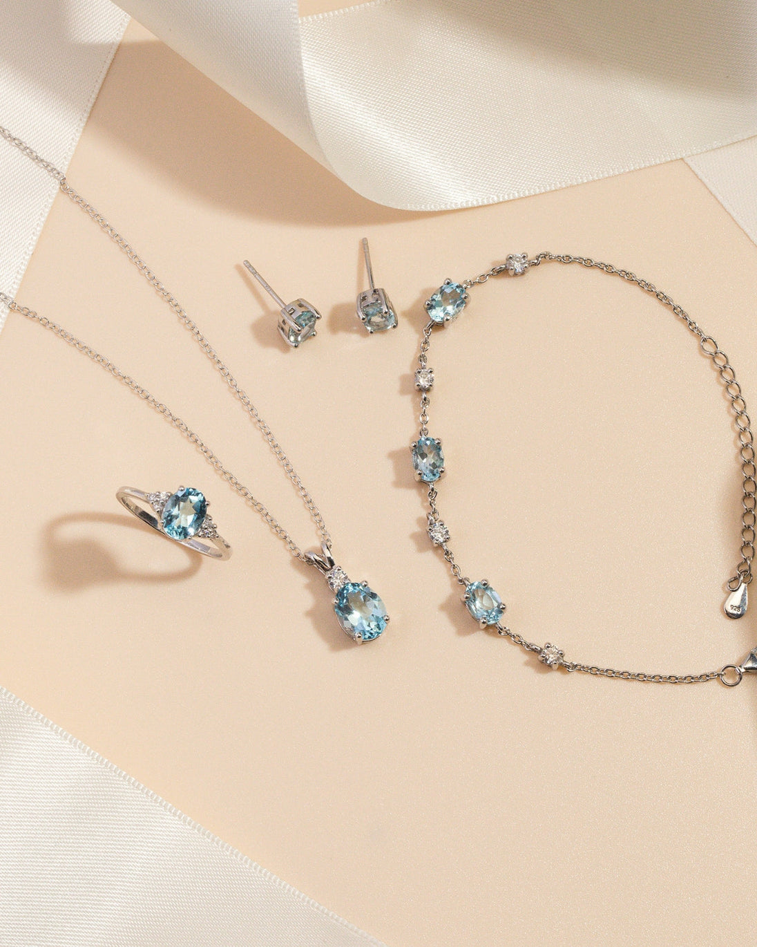 Mini Set 2 - Blue Topaz Jewellery Set in Sterling Silver Vianne Jewellery