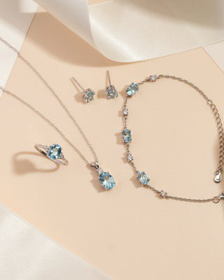 Mini Set 2 - Blue Topaz Jewellery Set in Sterling Silver Vianne Jewellery