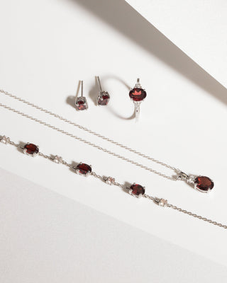 Garnet Bracelet in Sterling Silver Vianne Jewellery