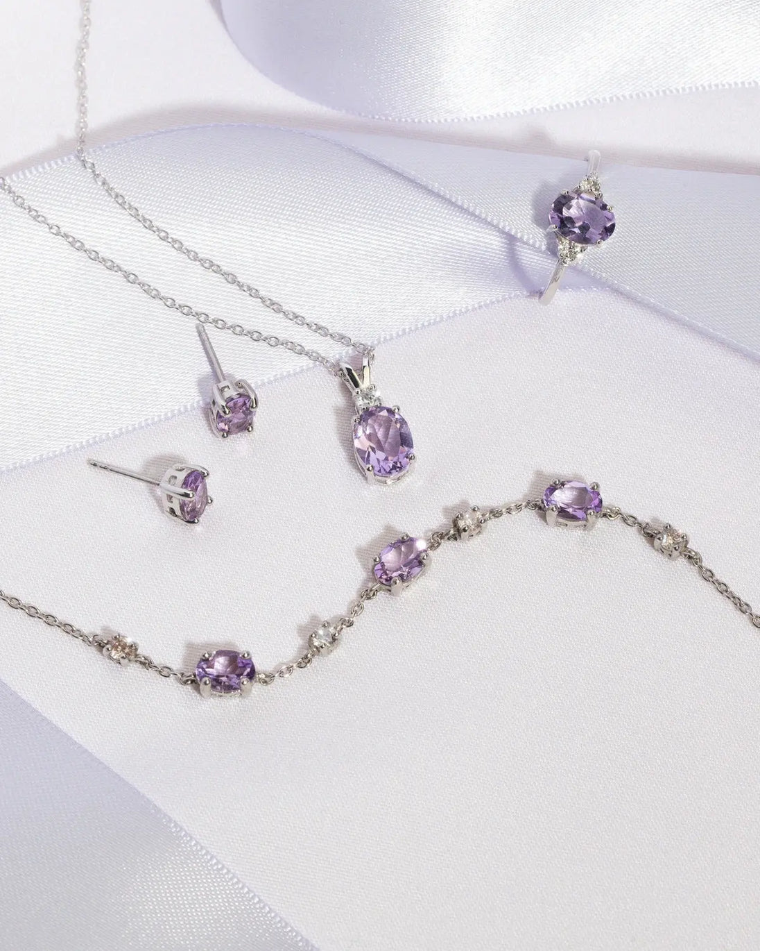 Mini Set 2 - Amethyst Jewellery Set in Sterling Silver Vianne Jewellery