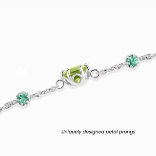 Emerald & Peridot Bracelet | Sterling Silver | Natural Gemstones Two Shades of Green Vianne Jewellery