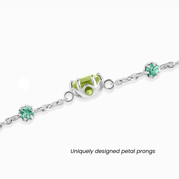 Emerald & Peridot Bracelet in Sterling Silver Vianne Jewellery