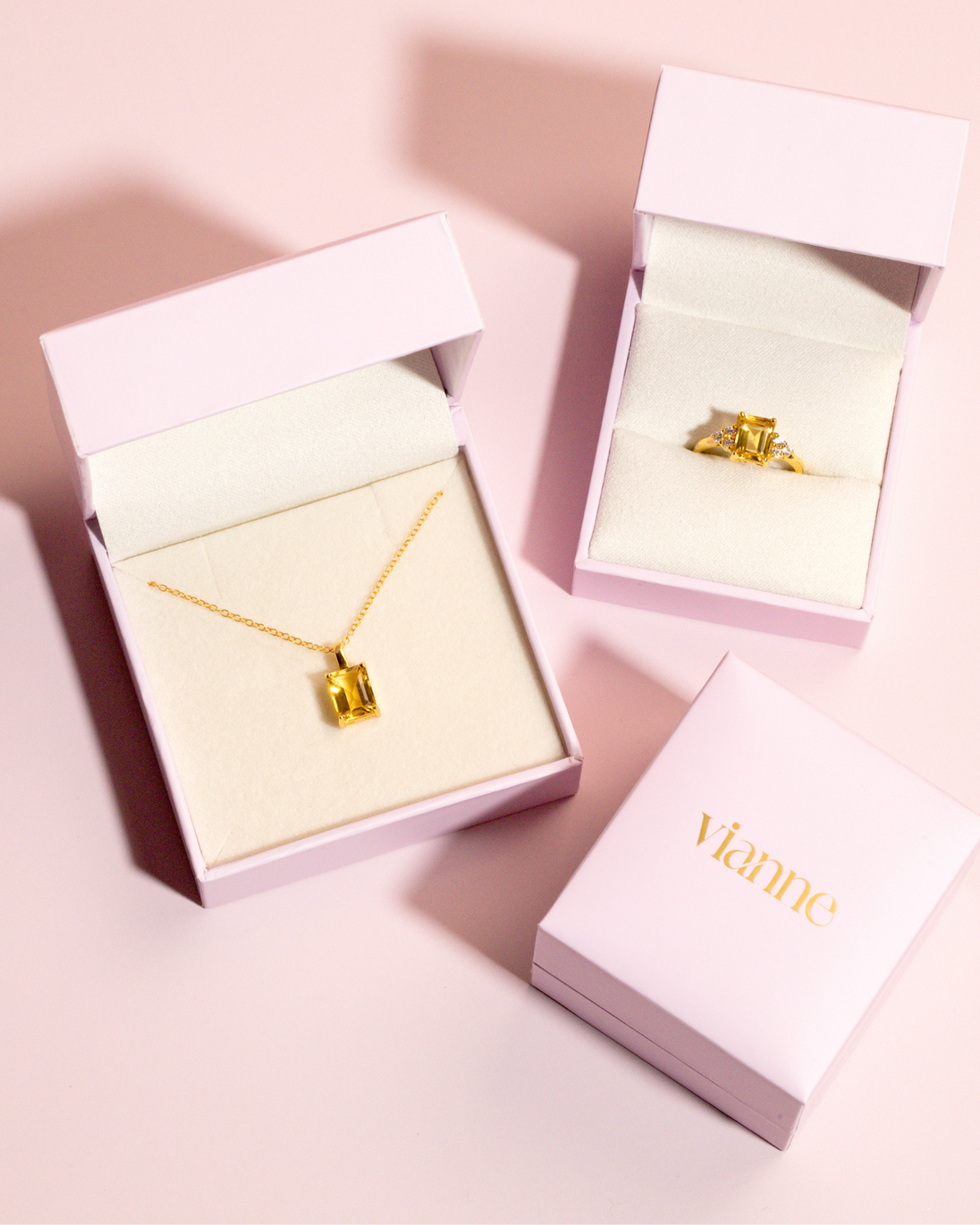 Rainbow Gemstone Necklace in 18k Gold Vermeil Vianne Jewellery