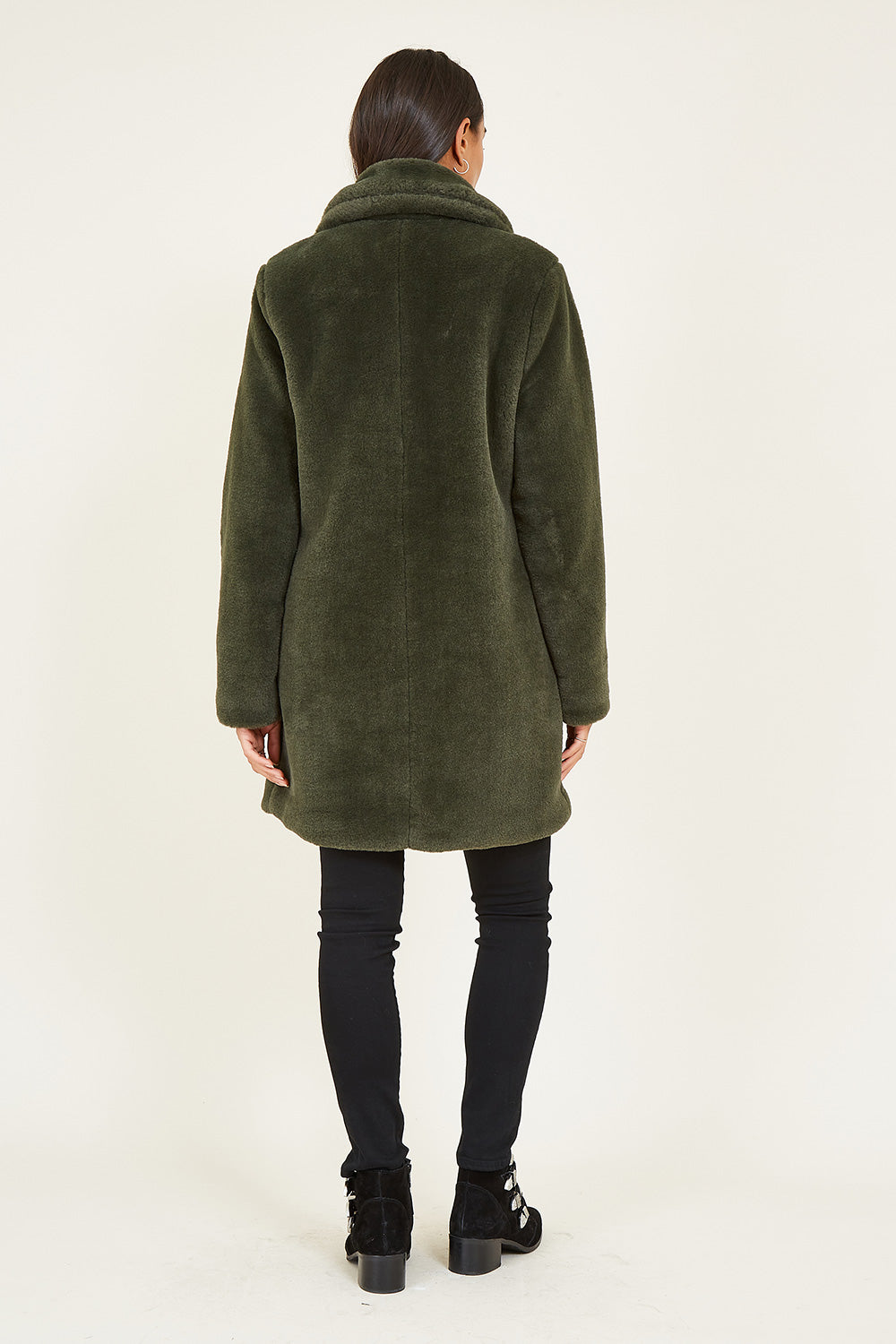 Yumi Green Faux Fur Coat Yumi