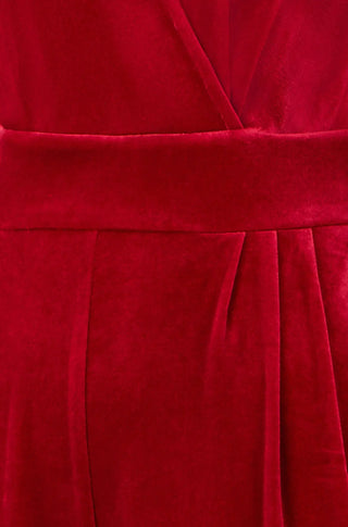 Yumi Red Jumpsuit With Angel Sleeves Yumi