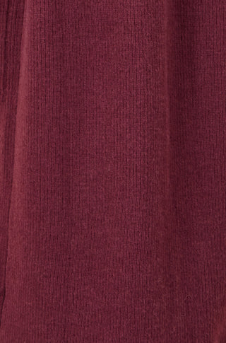 Yumi Burgundy Knitted Maxi Cardigan With Pockets Yumi