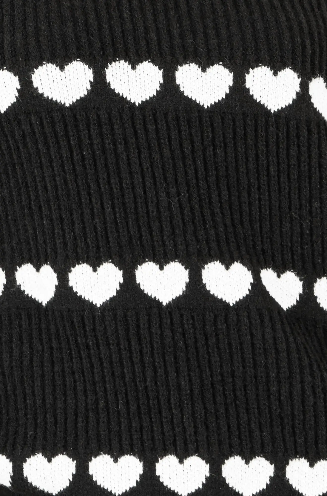 Black Knitted Jumper With Heart Stripes - Ezeyor