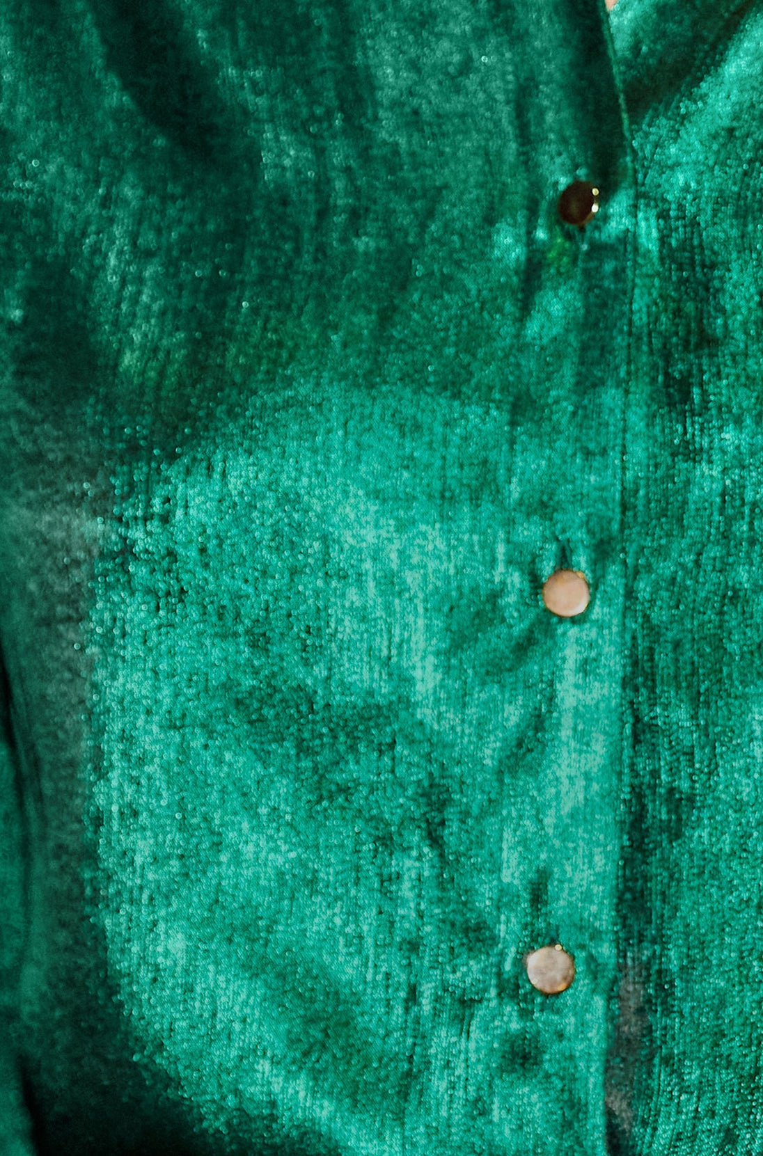 Yumi Green Metallic Relaxed Balloon Sleeve Shirt - Ezeyor