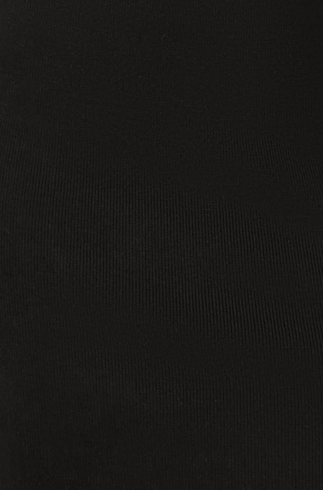 Black Knitted Fitted Dress With Sequin Sleeves - Ezeyor