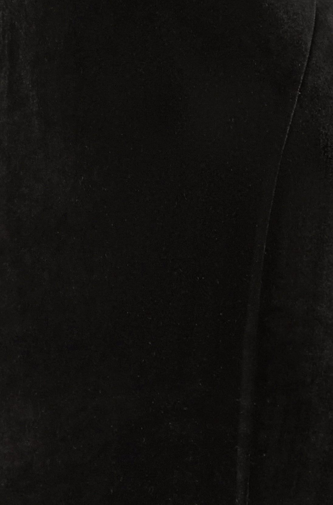 Black Velvet Midi Dress With Slash Neckline and Sheer Sleeves Yumi