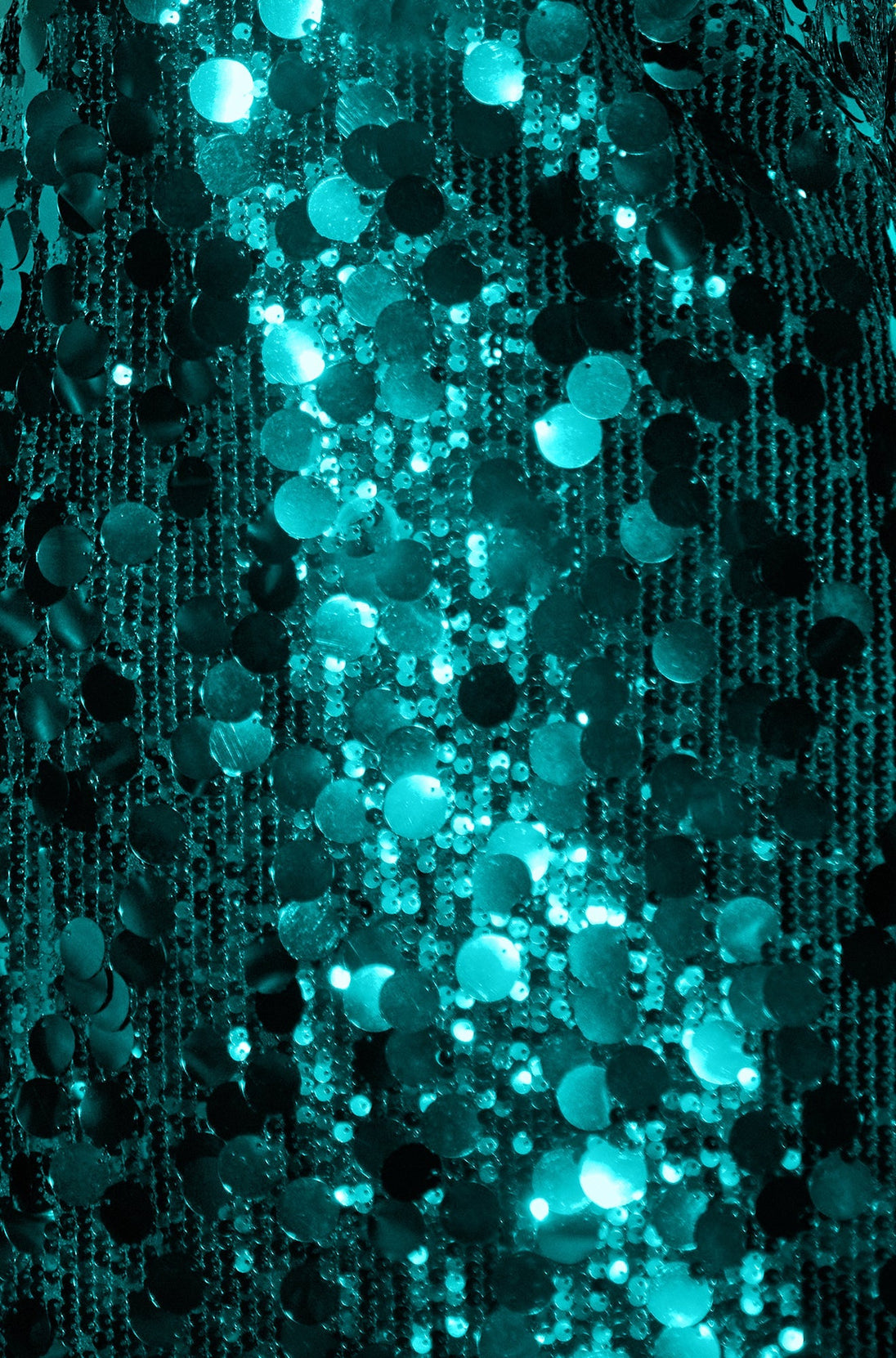 Green Big Sequin Tunic With Keyhole Neckline - Ezeyor