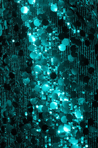 Green Big Sequin Tunic With Keyhole Neckline - Ezeyor