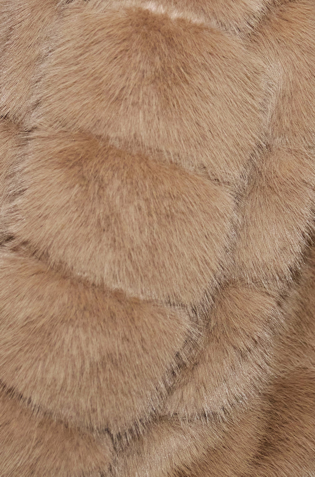 Yumi Coffee Luxe brown faux fur coat with oversized collar, thick and fluffy fabric for party season warmth and elegance