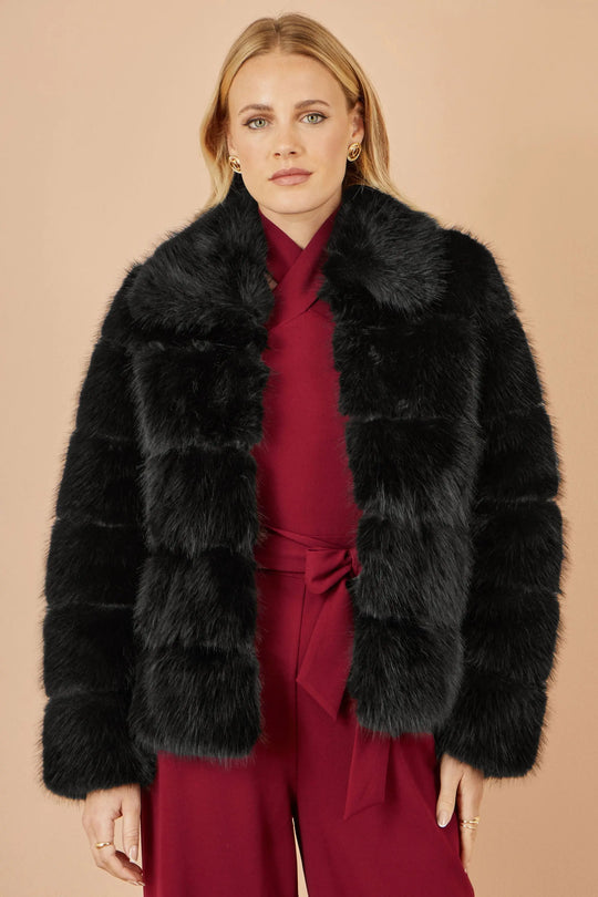 Black Luxe Faur Fur Coat - Ezeyor
