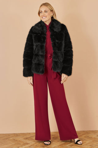Black Luxe Faur Fur Coat - Ezeyor