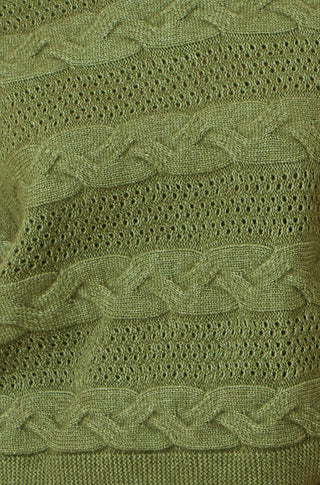 Green Cable Knit Relaxed Fit Jumper Yumi