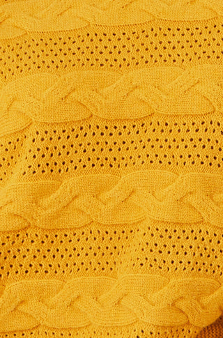 Mustard Cable Knit Relaxed Fit Jumper Yumi