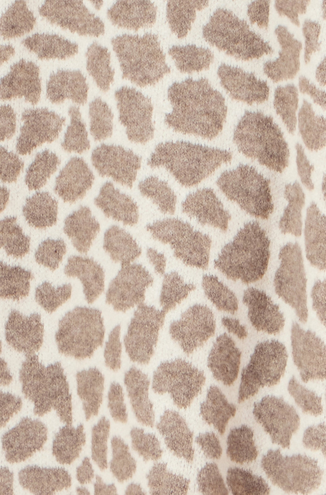 Beige Animal Print Intarsia Long Cardigan Yumi