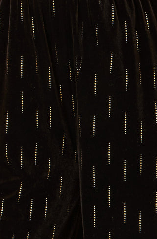 Yumi Black Foil Print Velvet Jumpsuit - Ezeyor
