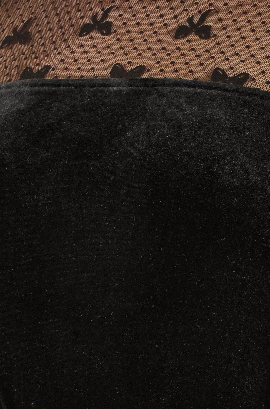 Yumi Black Velvet Skater Dress With Mesh Bow Sleeves Yumi