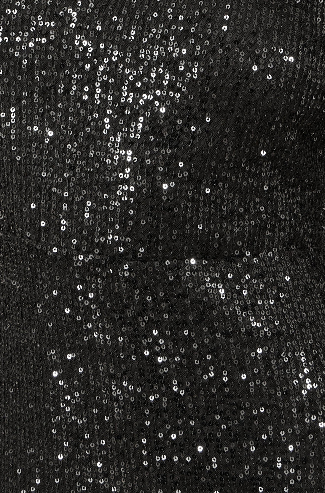 Black Sequin Fitted Midi Dress With Flute Sleeves - Ezeyor