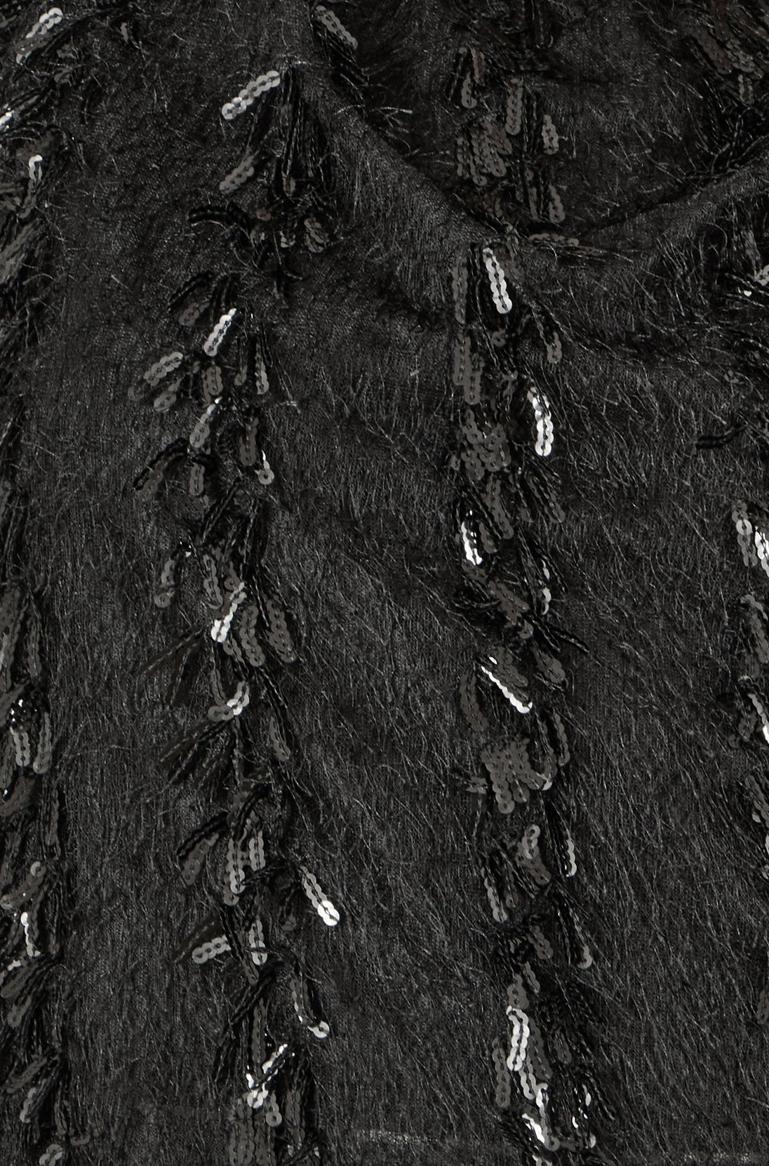 Yumi Black Hanging Sequin Long Sleeve Top Yumi