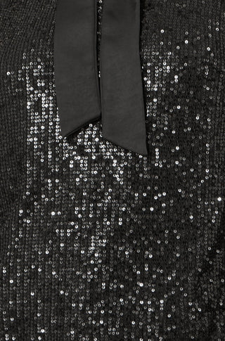 Yumi Black Sequin Bow Top Yumi