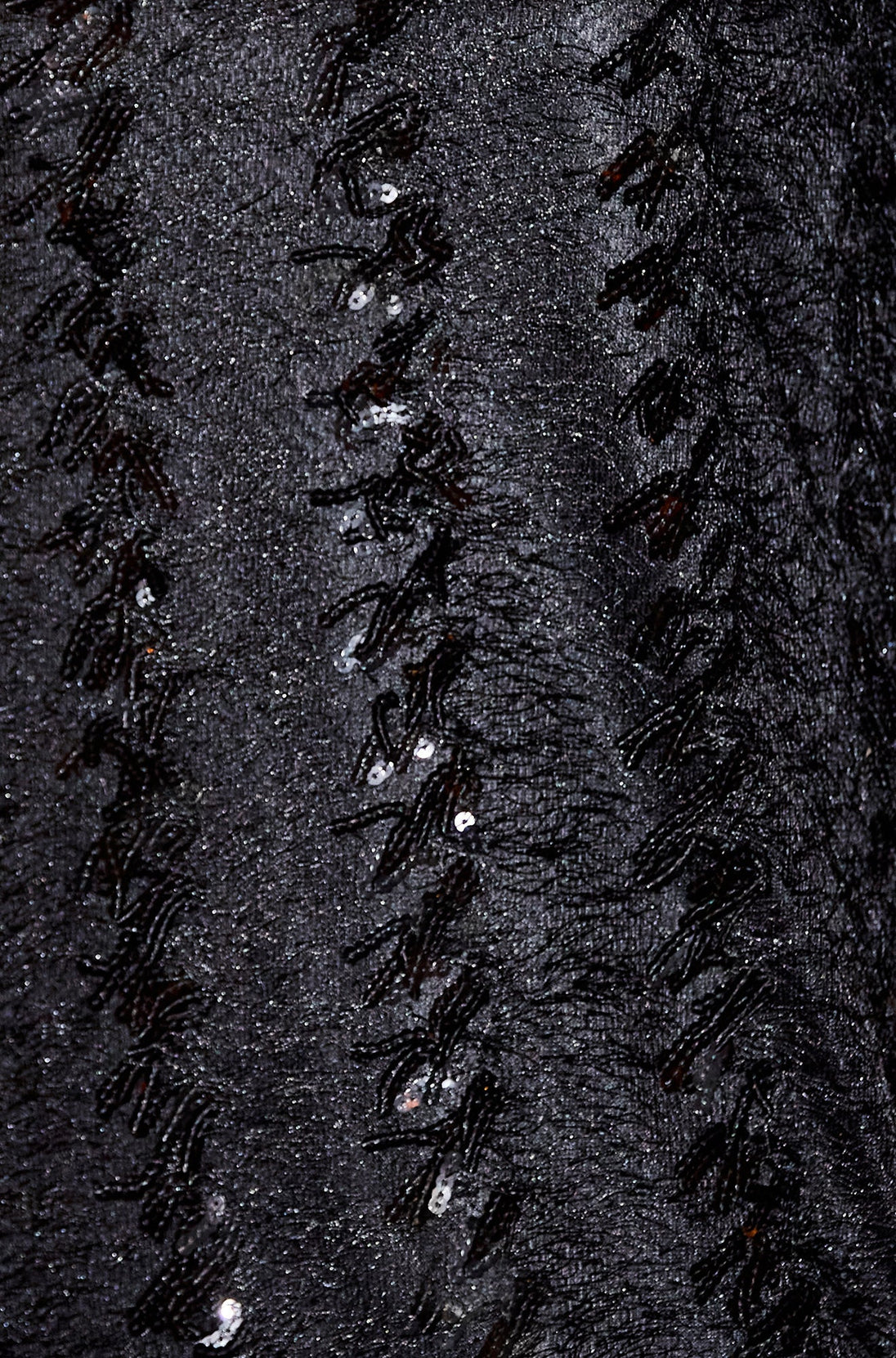 Black Hanging Sequin Tunic With Balloon Sleeves - Ezeyor