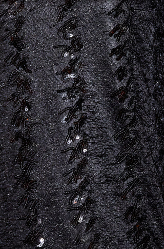 Black Hanging Sequin Tunic With Balloon Sleeves - Ezeyor