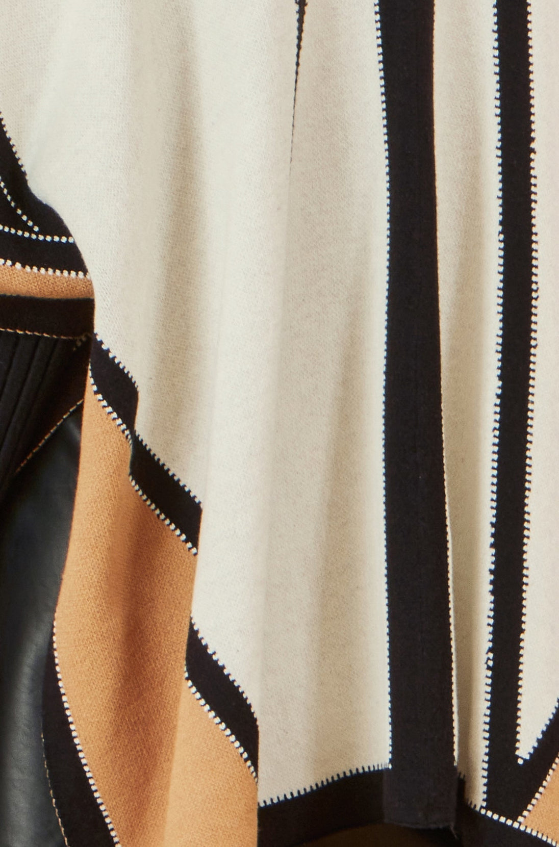 Brown Colour Block Cape - Ezeyor