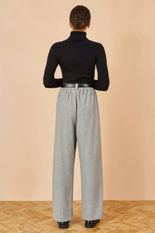 Yumi Grey Check Wide Leg Trousers Yumi