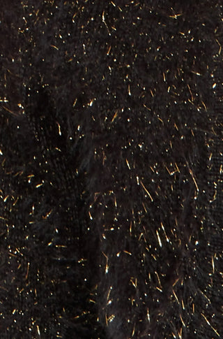 Black Metallic Fluffy Eyelash Bolero - Ezeyor