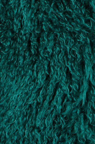 Teal Luxe Long Hair Fur Coat - Ezeyor