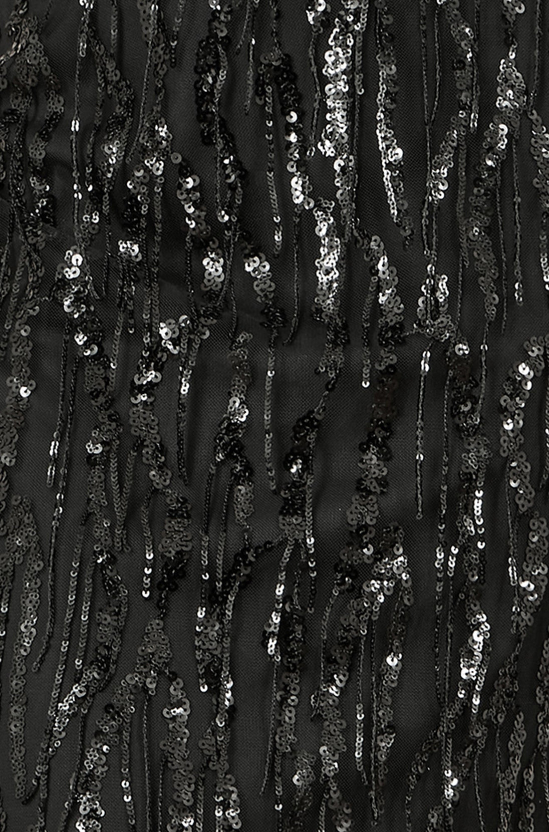 Yumi Black Hanging Sequin fitted midi skirt with shimmering hanging sequins and flattering silhouette