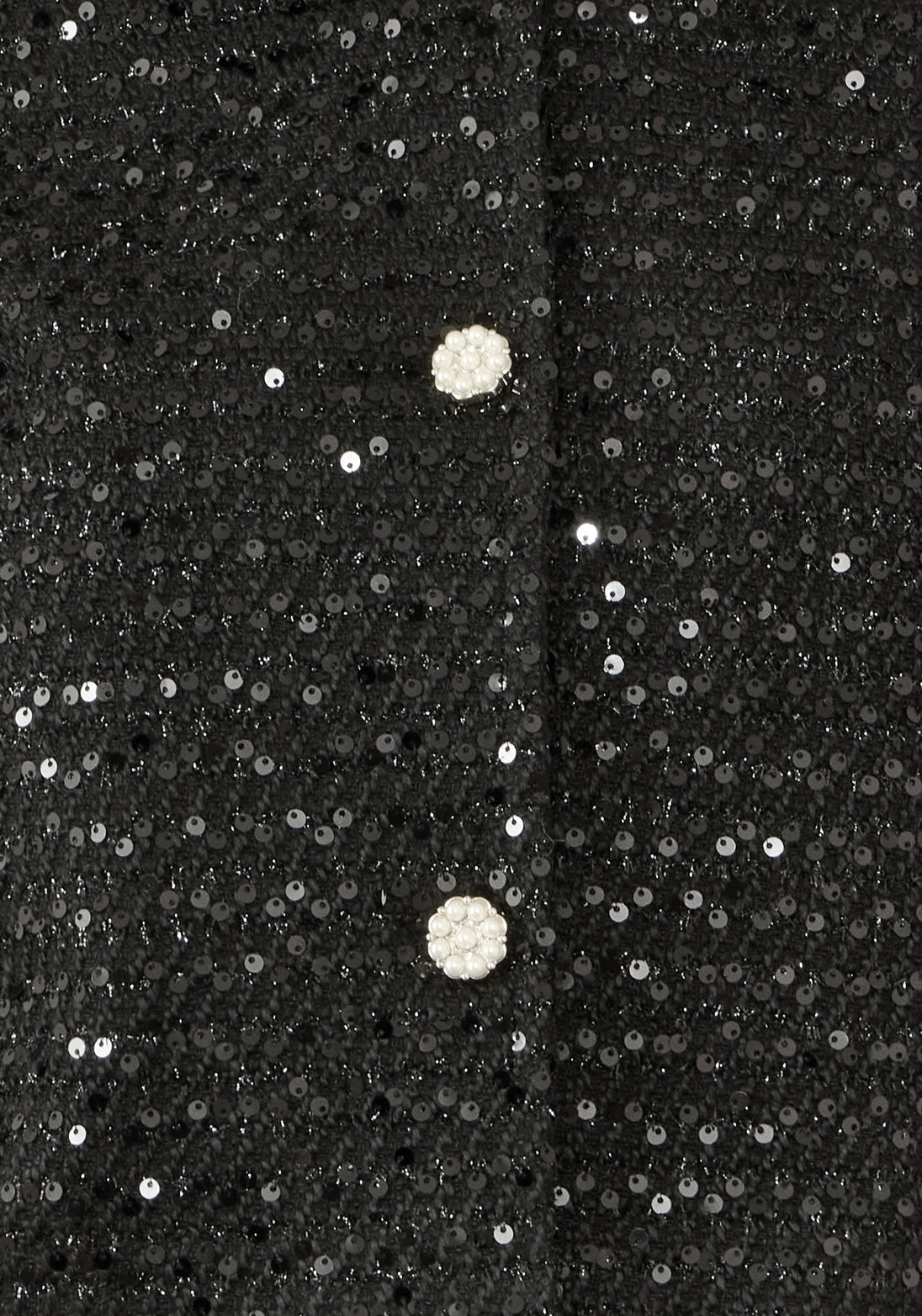 Yumi Black Boucle Sequin Jacket With Pearl Buttons Yumi