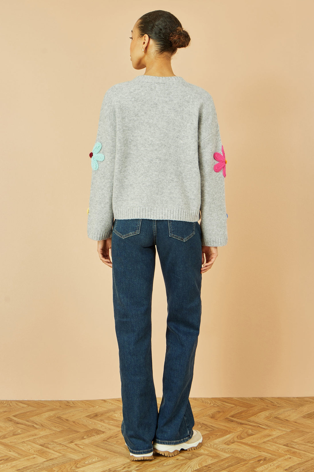 Blue Dark Wash Stretch Wide Leg Jeans Yumi