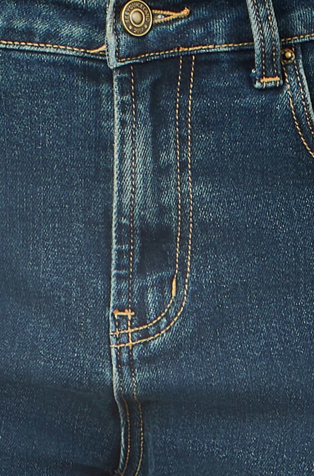 Blue Dark Wash Stretch Wide Leg Jeans Yumi