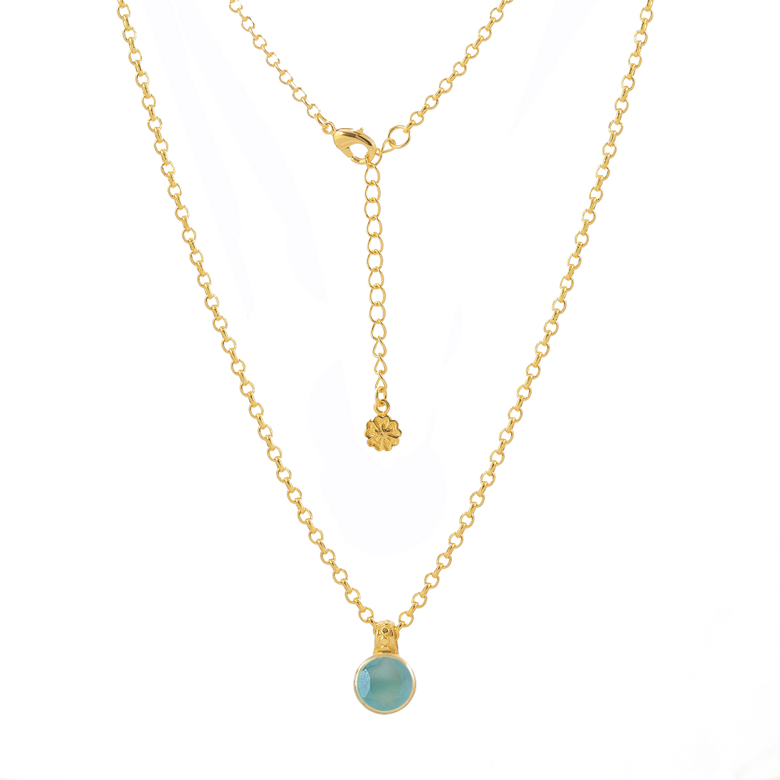 Charis Round Gemstone Necklace Pariba Onyx Azuni London