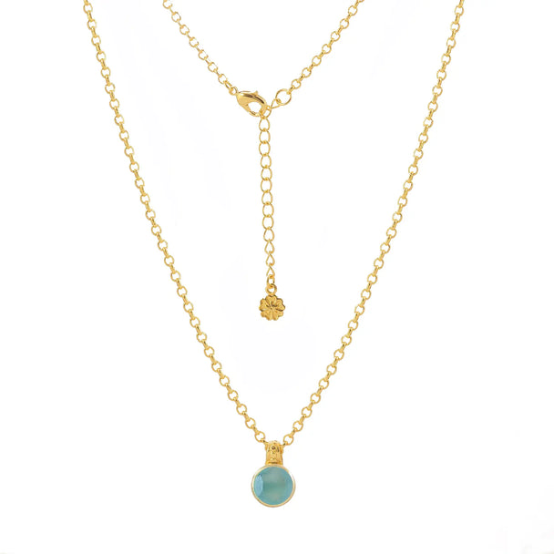 Charis Round Gemstone Necklace | Azuni London 22K Gold | Pariba Onyx Azuni London