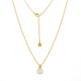 Charis Round Gemstone Necklace Moonstone Azuni London
