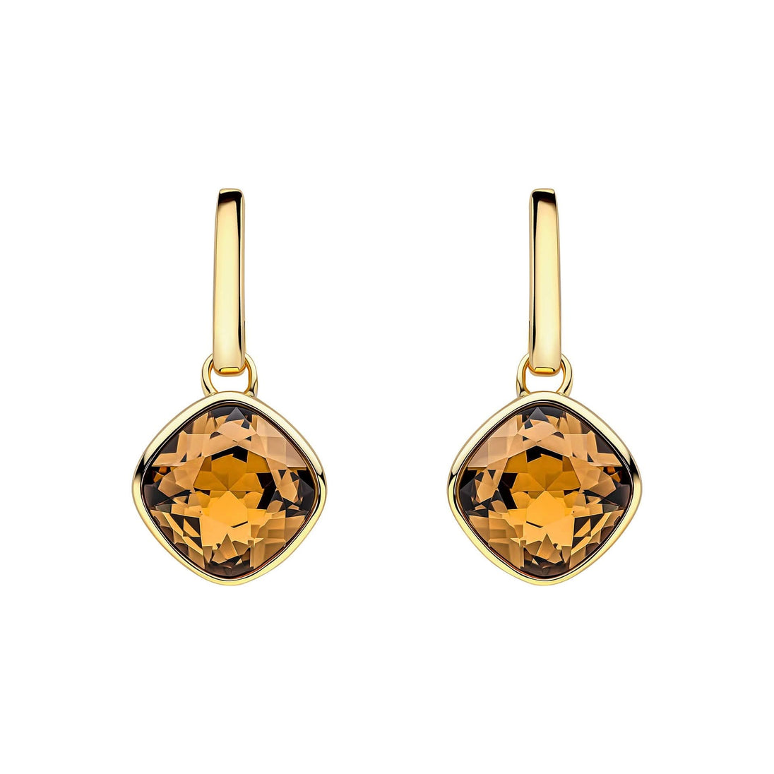 Beginnings Sterling Silver Smoked Topaz crystal Blue Earrings E6479Y Acotis Jewellery