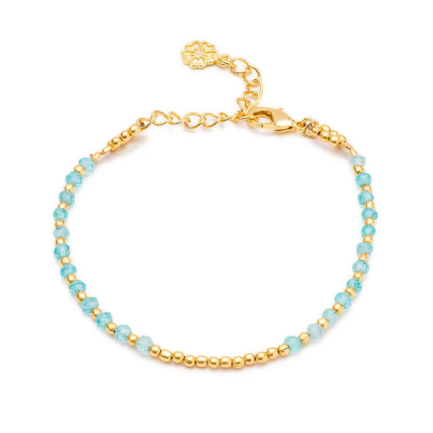 Athena Gem Beaded Bracelet | Azuni London 22K Gold | Apatite Azuni London